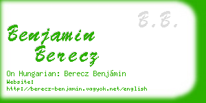 benjamin berecz business card