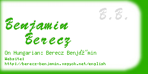 benjamin berecz business card